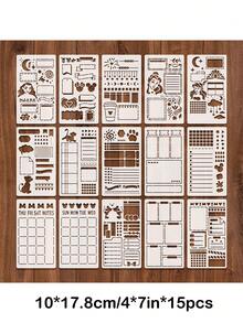 3 Styles Diary Template Set - Suitable For Notebooks, DIY Planners, Handwriting Fonts And Creative Writing Projects, Waterproof And Flexible Diary Templates - 均碼 - 查看 6