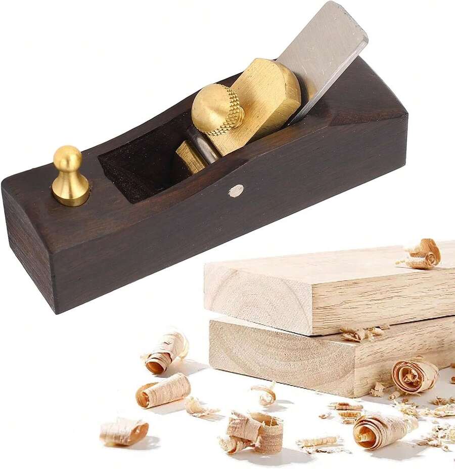 cepillo de madera - Cepillo de mano de 3,2 pulgadas para trabajar la madera, cepillo de desbaste de madera de fondo plano, cepillo de mano de bloque para trabajar la madera - 1 - Ver 1