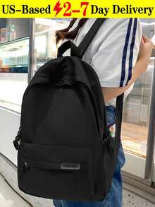 Black Minimalist Backpack 30L – Water Resistant Nylon Rucksack, Large Capacity Travel Laptop Backpack For Men Women, Durable School College Bookbag With Ergonomic Padded Straps, Multiple Organizational Compartments, Fashion Casual Daypack For Commute Outdoor Work, Fits 15.6 Inch Laptop, Lightweight Unisex Casual Backpack, Stylish Daily Carry Bag With Reinforced Bottom, Adjustable Sternum Strap, Side Water Bottle Pockets, Premium Quality Fashion Backpack For Students Professionals Travelers, Timeless Black Design – Perfect For Everyday Use, Weekend Trips, And Urban Adventures - 彩色 - 查看 1