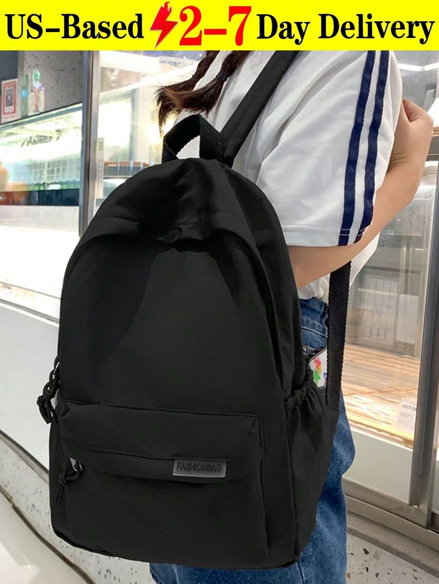 Black Minimalist Backpack 30L – Water Resistant Nylon Rucksack, Large Capacity Travel Laptop Backpack For Men Women, Durable School College Bookbag With Ergonomic Padded Straps, Multiple Organizational Compartments, Fashion Casual Daypack For Commute Outdoor Work, Fits 15.6 Inch Laptop, Lightweight Unisex Casual Backpack, Stylish Daily Carry Bag With Reinforced Bottom, Adjustable Sternum Strap, Side Water Bottle Pockets, Premium Quality Fashion Backpack For Students Professionals Travelers, Timeless Black Design – Perfect For Everyday Use, Weekend Trips, And Urban Adventures - 彩色 - 查看 1