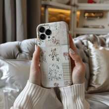 Pattern Patchwork Phone Case Flower Collage Girly Gift Art Cover For Phone Model 16, 15, 14, 13, 12, 11, 12, 13, 14, 15, 16 Pro Max 2-IN-1 Design, Anti-Slip And Anti-Fall Double Impact Resistance - Mẫu 1 (1 cái) - Xem 3