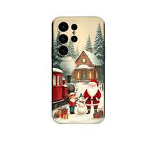1PC Phone Case ,  Christmas House Train Santa Snowman , Stylish Phone Case, Phone Decoration, All-around Lens Protection, Creative Small Gift, Funny Gift for Boys and Girls - ブラック - チェックする 7