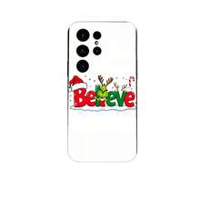1PC Phone Case ,  Believe Christmas Reindeer Santa Hat , Stylish Phone Case, Phone Decoration, All-around Lens Protection, Creative Small Gift, Funny Gift for Boys and Girls - Negro - Ver 7