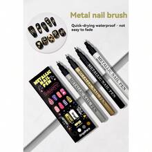 4PCS Nail Art Pens Set Nail Polish Pens Nail Art Drawing Pen Quick Dry Waterproof Nail Art Painting Pens Kit For Nail Art Drawing - one-size - View 6