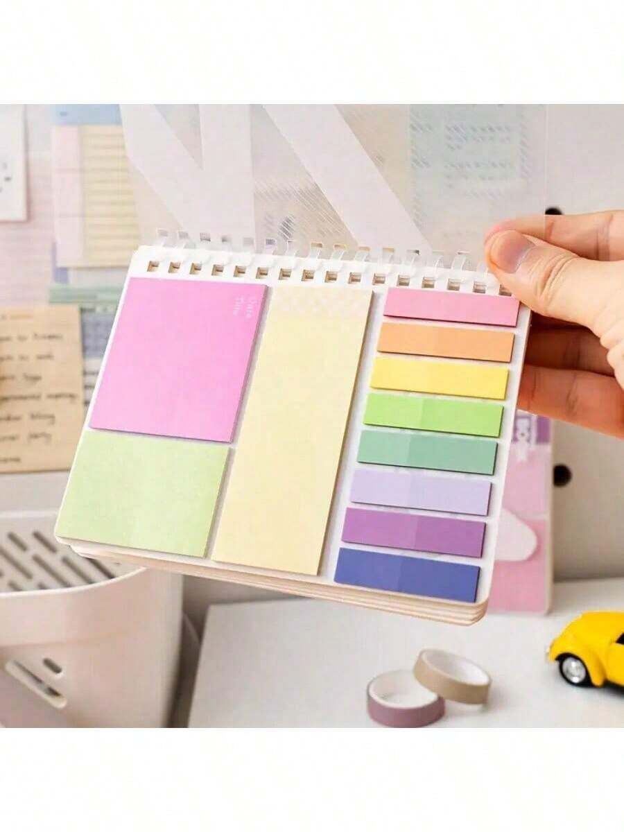 Multi-Functional Notebook Combination Set, Four-In-One Notebook With Sticky Notes, Index Stickers And Horizontal Lines, Loose-Leaf Book Waterproof Cover, Back To School And Office