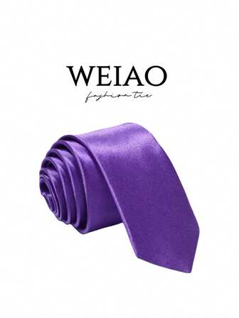 1pc Men's Solid Color Narrow Tie, Casual Halloween Cosplay, Bar Performance Outfit Accessory