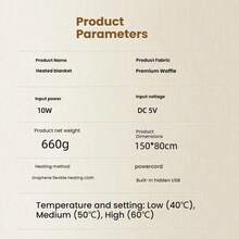 Heated Blanket Portable Shawl Heating USB 3 Setting Electric Warming Throw For Camping Travel Office(Power Bank Not Include),Gift, Present, Celebration - Multicolor - View 7