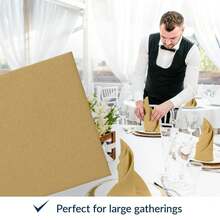 PAW - 50 Pieces Airlaid Paper Linen-Feel Napkins 16inch X 16inch, Monocolor Disposable Cloth-Like Napkins, Elegant Gold Dinner Napkins For Kitchen, Party, Wedding, Gatherings, Christmas,DinnerNapkins,Gold - Gold - View 7