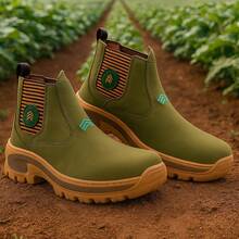 Bota Botina Coturno Couro Nobuck Palmilha Gel Adventure - Verde Musgo - Visão 5