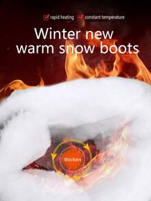 女士們厚濃烈香調戶外運動靴子防水防滑雪地靴,冬天高幫女性靴子 - 藏蓝色 - 查看 3