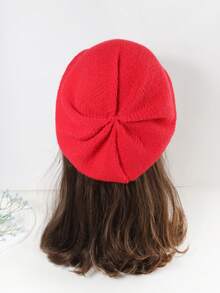 1pc Solid Slouchy Beanie Casual Winter Fall - Black - View 10