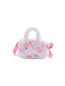1pc Cute Cartoon Unicorn Bow Plush Backpack - Unicorn - View 9