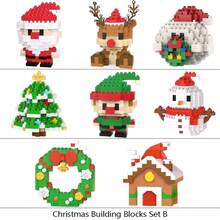 1 pieza Bloques de construcción navideños, Juego de bloques de partículas micro, Bloques de juguete de construcción, Juguete de ensamblaje navideño, Regalo de Navidad, Regalo de cumpleaños, Decoración de escritorio creativa - Multicolor - Ver 27