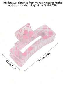 Large Sweet & Chic Pink Rectangular Hair Claw Clip, Strong Grip, Minimalist Daily Women's Hair Accessory, Suitable For Thick/Thin Hair, Elegant & Cute Casual Street Style, Suitable For Spring, Summer, Autumn, Winter Fashion Hair Clip Elegant Hair Accessories - Màu xanh lam - Xem 4