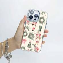 Estuche para teléfono con patrón navideño de Cascanueces Compatible con estuches para teléfonos   17  16 Pro Max  15 Pro Max  13 y  12 Hecho de material de TPU que brinda protección contra golpes y caídas Un gran regalo para familiares, amigos, seres queridos, novios, novias y para Navidad - transparente - Ver 3