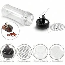Recipient de depozitare 12 buc/6 buc/1 buc, borcan de condimente etanș de 3,5 oz cu capac cu filet negru, borcan de condimente transparent sigilat portabil, potrivit pentru condimente, pudre, chili și sare, organizare și depozitare în bucătărie, accesorii de bucătărie.