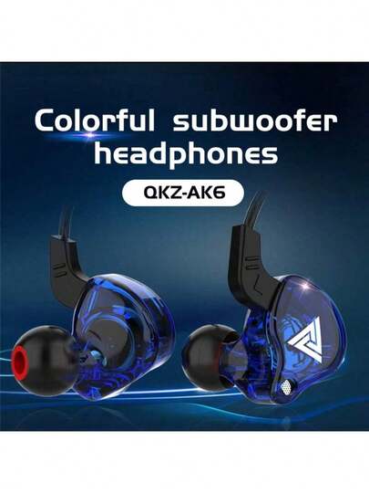QKZ FiLe High-Fidelity In-Ear Headphones | Wired Earbuds With Microphone, Deep Bass Subwoofer & Noise Cancelling | Professional Gaming & Music Monitor Headphones, Durable Plastic, 120cm Long Cable, Vivid Color Design