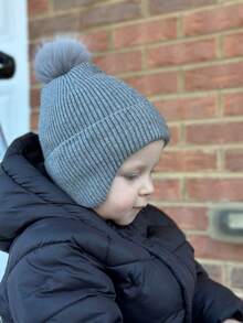 1顶婴儿毛球保暖带护耳帽可爱针织节日雪帽 - 1PC - 查看 20