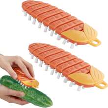 Cepillo limpiador flexible, pelador de frutas, cepillo multiusos para frutas y verduras, agarre cómodo, antideslizante, diseño con orificio para colgar, fácil de colgar y almacenar, adecuado para cepillos de limpieza de alimentos rápidos, puede limpiar todo tipo de verduras y frutas, resistente al lavavajillas y al calor. - Multicolor - Ver 1