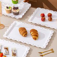 10PCS 3-Tier Cupcake Stand, Fruit Platter, Plastic Tiered Serving Stand, Square Dessert Tray For Tea Party - 白色 - 查看 7