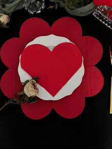 20张鲜艳的红色心形餐巾纸，适用于情人节、婚礼、周年纪念日、生日、餐厅装饰、万圣节、圣诞节以及各种活动和派对。 - 彩色 - 查看 1