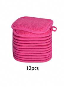 12 miếng bông tẩy trang tái sử dụng có viền, khăn lau tẩy trang mềm mại, có thể giặt được, 6 miếng/1 hộp. - Nhiều màu - Xem 12