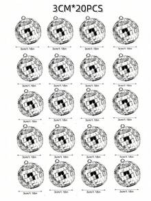 10pcs,Mini Disco Mirror Ball Decorations - Plastic Reflective Silver Decorative Pendants, Mirror Ball Reflective Glass Ball, Home Hanging Decorations - Suitable For Disco Theme Party Background, Holiday Decorations Wedding Table Decorations, Christmas Tree Decorations, Christmas Decoration Balls, Halloween Decorations