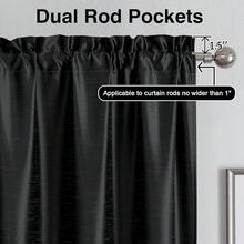 Chyhomenyc Uptown Black Short Curtains 30 Inch Length, Room Darkening Faux Silk Slub Textured Kitchen Curtains Over Sink, Elegant Short Drapes For Bedroom Small Windows, Each 30Wx30L Inch, 2PCS,Black30inchWx30inchLPackof2 - 黑色,30吋寬 x 30吋長,2個裝 - 查看 5