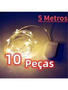 10 Pieces Of 5 Meters Of LED String Lights, Fairy Lights, Safety LED Lights, New Year's Decoration, Flower And Home Decor - Special Offer - 10個彩色積木 - 查看 1
