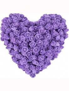 50/100/200/300/400/500pcs Mini Foam Rose Heads, Artificial Flower Foam Fake Flowers Bulk For DIY Crafts, Wedding Bouquets, Centerpieces, Floral Arrangements, Party Table Decor, Home Decoration - Purple - View 7