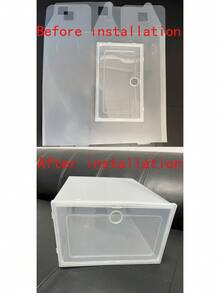 12 件透明可堆叠鞋盒可折叠塑料鞋子收纳整理器心形拉环适用于运动鞋所有鞋子节省空间的模块化架子衣柜壁橱入口卧室宿舍办公室家用堆叠成鞋架鞋柜