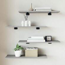 vidaXL Mensole da parete 4 pezzi grigio sonoma 60x20x1,5 cm legno ingegnerizzato - Castano - Visualizzare 1