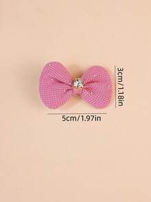 12pcs Cute & Fashionable Rhinestone Bow Hair Clips, Random Color Mix, Pet Accessories For Cats & Dogs - Multicolor - View 3