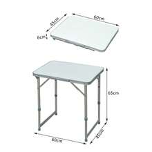 Foldable Picnic Table | Silver Patio Dining Table | Portable Camping Table | Garden Furniture - Default - View 3