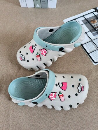 女士甜美粉色背包，透气休闲镂空一脚蹬穆勒鞋，可拆卸鞋垫，适合校园穿着，女生适用