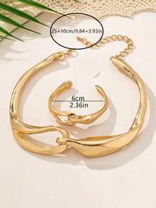 1pc Punk Style Geometric Necklace, Clavicle Chain For Women, Suitable For Daily Wear And Valentine's Day Gift - Silver - View 10