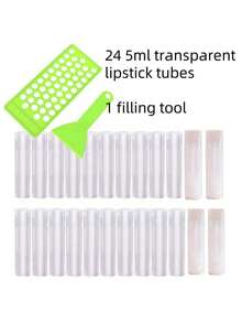 DIY Lip Balm & Gloss Making Kit For Beginners | 2-Pc Set With Filling Tray & Tools | Create Personalized, Vegan Lip Care & Gifts - Green - View 7