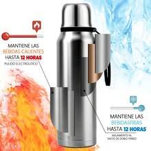 SSGP Termo de Acero Inoxidable 1000ML,Termo para Agua con Infusor de Té,Botella de Agua,Cierre Hermético,Sin BPA,Manténgase caliente y frío(24 horas),con manga de botella,A prueba de derrames - Plateado - Ver 3