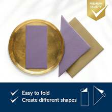 PAW - 50 Pieces Linen-Feel Paper Napkins 16inch X 16inch, Disposable Cloth-Like Napkins Gold, Violet Dinner Napkins For Party, Wedding, Christmas,DinnerNapkins,Violet - 紫色 - 查看 4