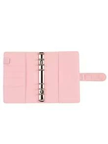 Carpeta con cremallera A6 para presupuesto - Organizador de efectivo morado, carpeta con sobres de presupuesto para gestión presupuestaria con insertos de presupuesto preimpresos, 6 bolsillos con cremallera y 12 tarjetas de presupuesto - Rosa - Ver 4