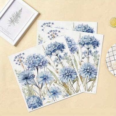 20pcs/40pcs/60pcs ,Elegant Blue Hydrangea Botanical Theme Napkins For Wedding Bridal Shower Baby Shower Party Supplies,2-Layer Watercolor Blue Wildflowers Paper Napkins,6.5x 6.5inch Disposable Dinner & Cocktail Party Tissues,Rustic Farmhouse Blue Floral Disposable Tissues, Spring Summer Garden Party Tableware