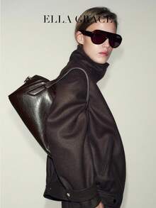 ELLA GRACE Women's Retro Curved Handbag, Fashionable Underarm Shoulder Bag, Versatile Daily Crossbody Bag - Burgundy - View 2