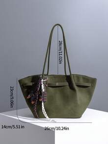 2025 New Vintage High-End Capacity Handbag/Shoulder Bag Tote Bag (With Pendant)