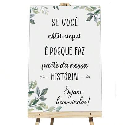 Placa Recepção 15 Anos Casamento Noivado Chá Revelação Hall