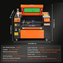 Grabador láser de CO2  de 50 W, 12 x 20 pulgadas, máquina cortadora láser de 19,7 IPS con asistencia de aire de paso bidireccional, compatible con LightBurn, CorelDRAW, AutoCAD, Windows, OS, Linux, para madera, acrílico, tela y más - 50 W - Ver 7