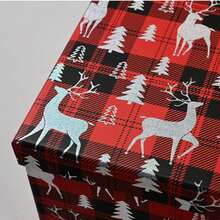 Nuovo set regalo natalizio rettangolare da 10 pezzi, perfetto per i bambini, che comprende alberi di Natale, renne e fiori natalizi.