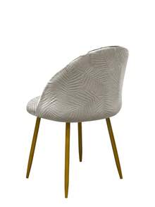 1pc Silver Fox Velvet Stretch Dining Chair Cover, Embossed Pattern Jacquard Fabric, Removable & Washable, Furniture Decor Protection, Autumn/Winter Material, Fits Small Duck Bill Chairs (Chair Not Included) - Silver Fox Velvet Embossed - View 7