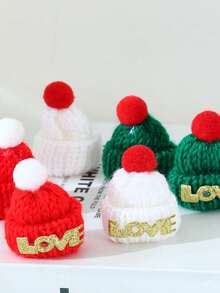 5/10/20pcs Creative Christmas Tree Mini Hat & Scarf Decor Hanging Ornaments, Holiday Decoration - Multicolor - View 9