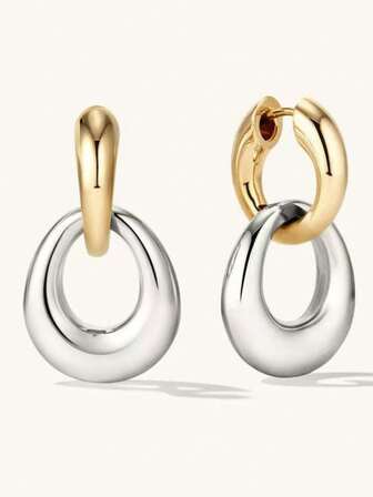 2 piezas de pendientes de doble círculo simples y elegantes con diseño desmontable exquisito para mujeres, de estilo lujoso, disponibles en varios colores, adecuados para uso diario, festivales, reuniones y fiestas, pueden ser un regalo para amigos