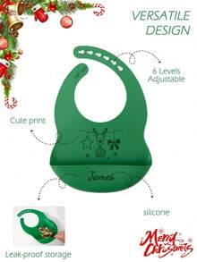 1pc Print On Demand Name Pattern Baby Silicone Bib Custom Baby Tableware Baby Adjustable Bibs Personalized Customization Baby Gifts